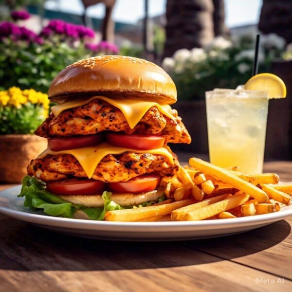 SUPREME CHICKEN TIKKA TOWER BURGER WITH FRIES & DRINK