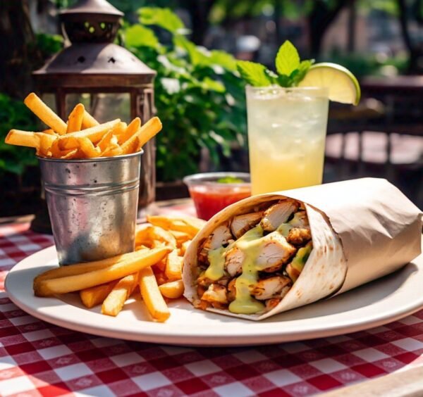 CLASSIC CHICKEN ROTI WRAP WITH FRIES & DRINK