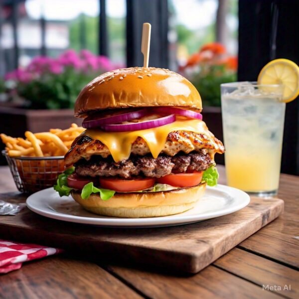 MM SIGNATURE CHICKEN & BEEF BURGER WITH FRIES & DRINK