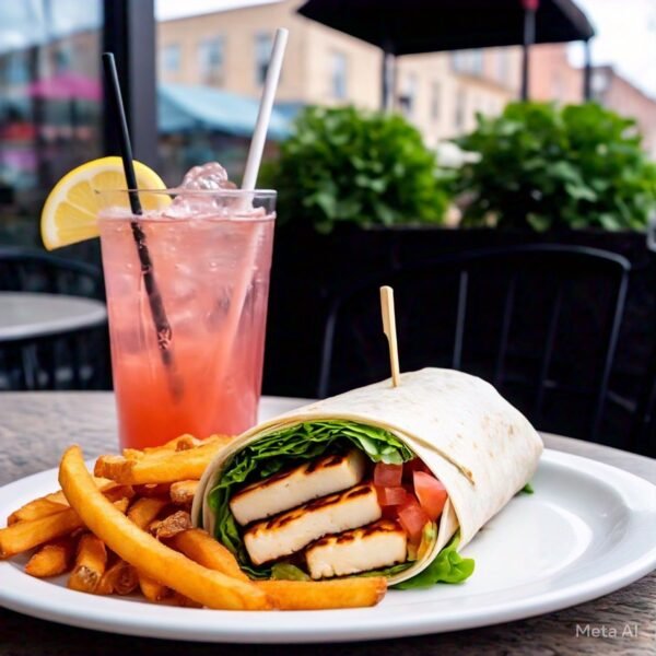 NOURISH HALLOUMI WRAP WITH FRIES & DRINK