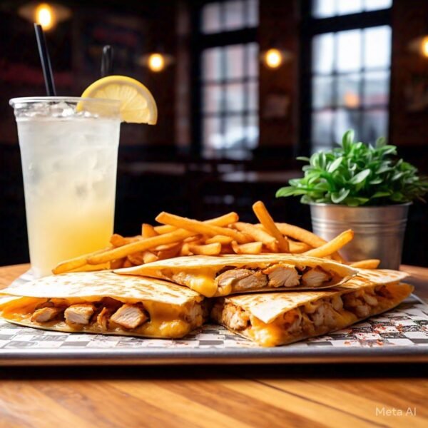 ORIGINAL CHICKEN ROTI QUESADILLA WITH FRIES & DRINK