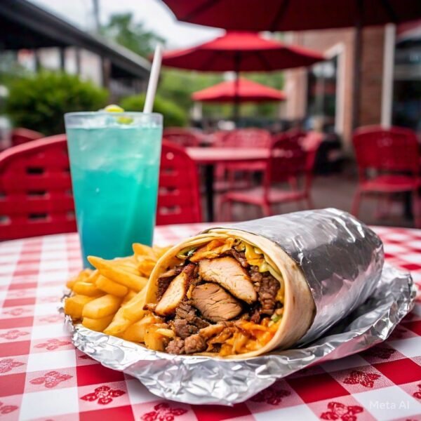 SUPER COMBO CHICKEN & BEEF ROTI WRAP WITH FRIES & DRINK